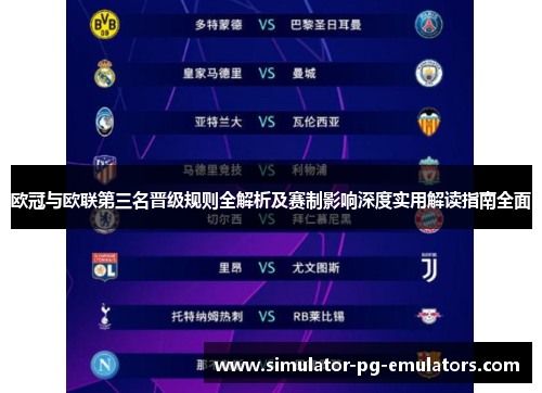 欧冠与欧联第三名晋级规则全解析及赛制影响深度实用解读指南全面 欧冠与欧联第三名晋级规则全解析及赛制影响深度实用解读指南全面